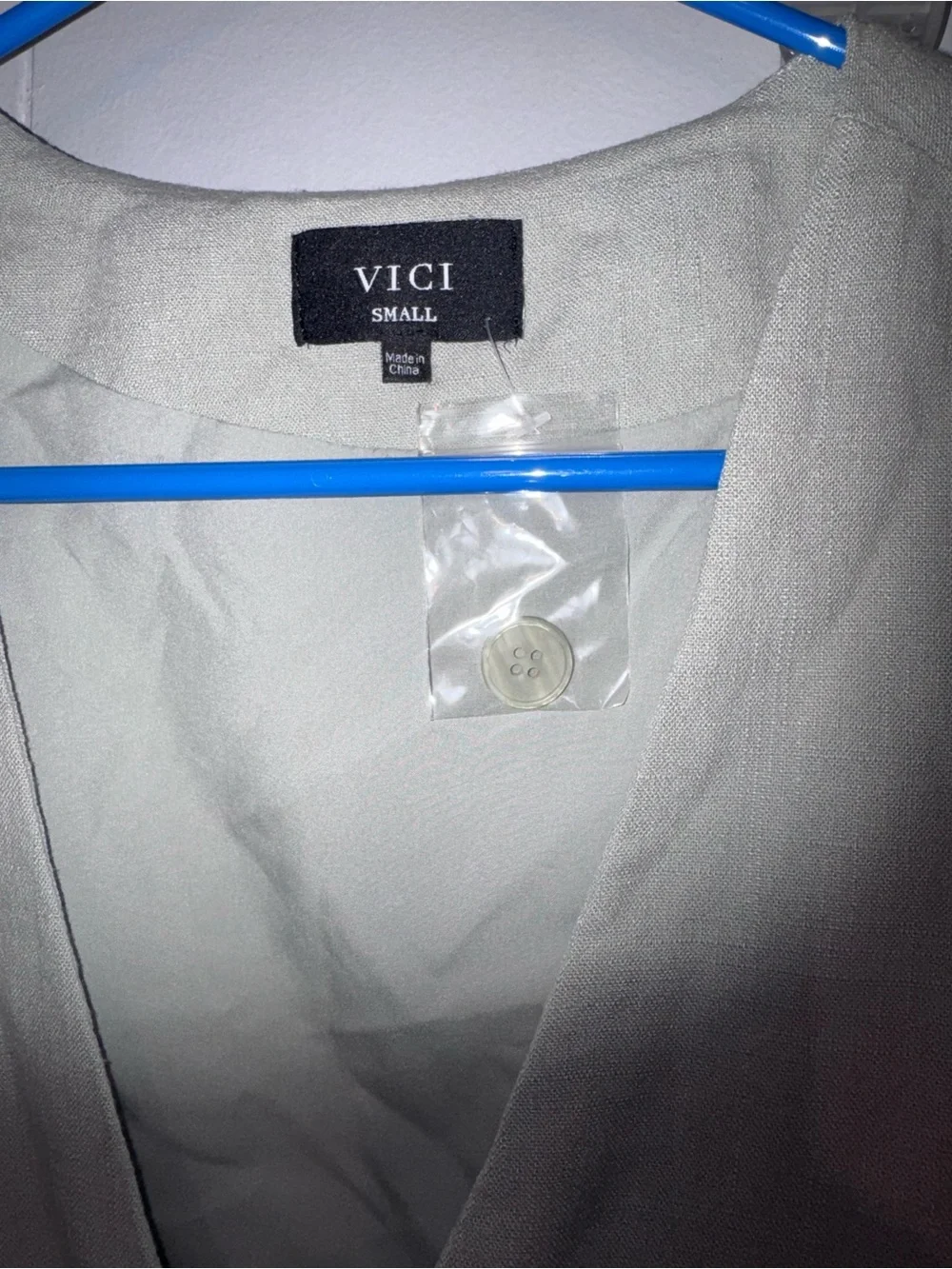 VICI light sage Asymmetrical Button-Front Tailored Vest